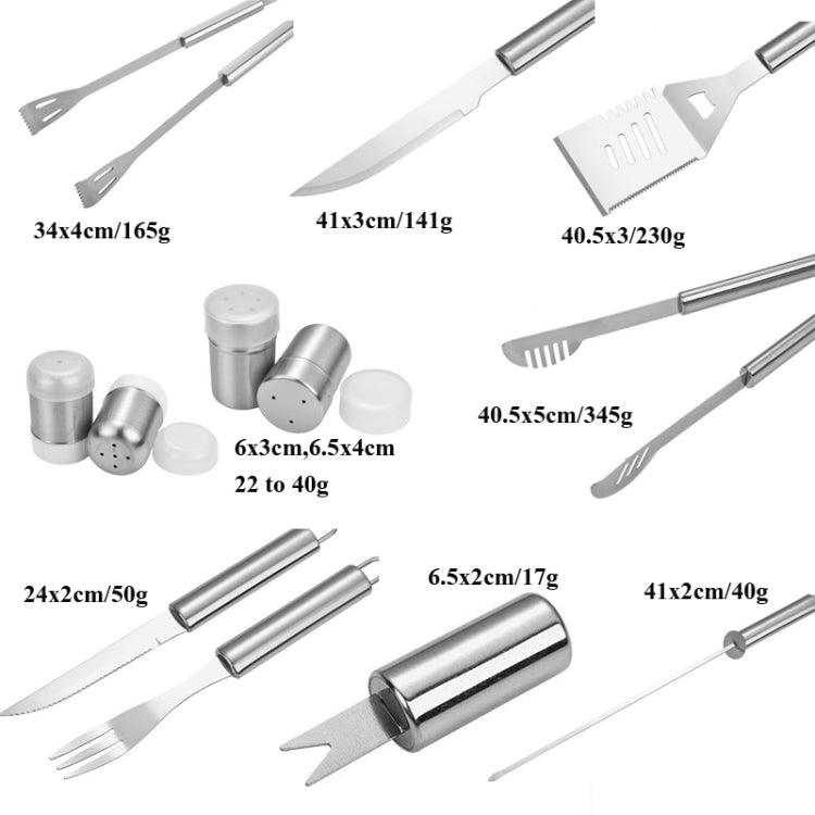 Frendorf | 10 in 1 Grillkombinationstool-Set Aluminium-Box Edelstahl-Grillset