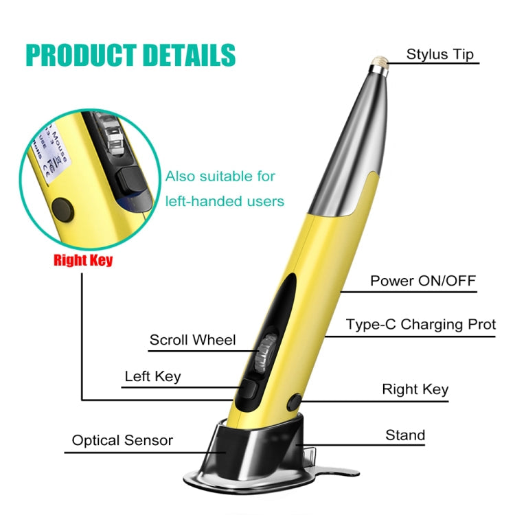 Frendorf | PR-A18 2.4G Lade Maus Stift Handgeschrieben Glow Drahtlose Maus Stift(Blaue)