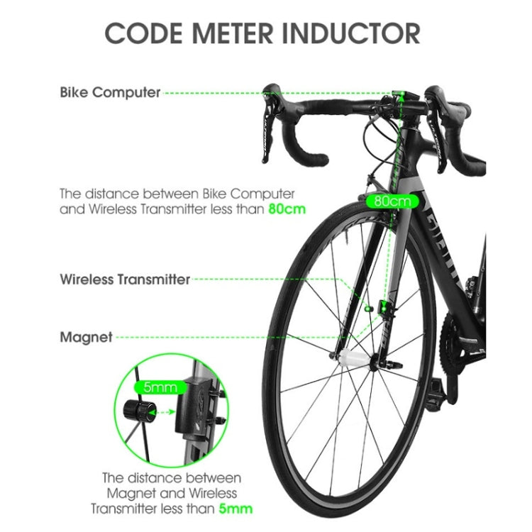 Frendorf | WEST BIKING Mountain Road Bike Fünf Sprachcode-Tabelle USB Fahrdrahtlose Code-Tabelle Tacho (Schwarz)