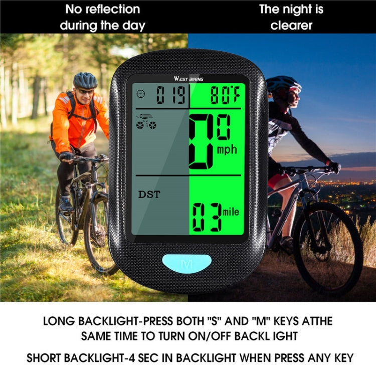Frendorf | WEST BIKING Mountain Road Bike Wireless Code Meter Multi-Funktionsschnittstelle Fahrrad Geschwindigkeitsmesser (Schwarz)