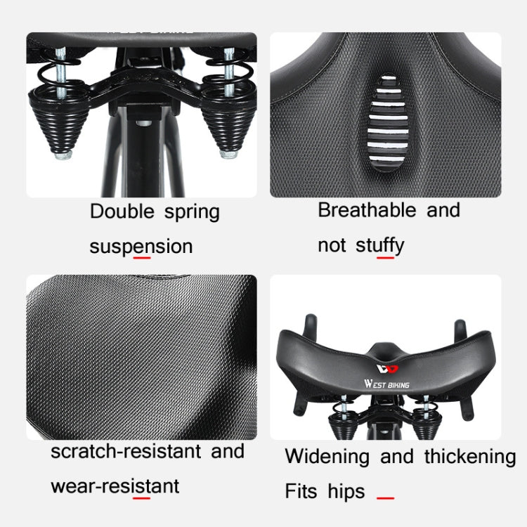 Frendorf | WEST BIKING Fahrradfahren Big Butt Bequemer Sattel (Schwarzes Hohles Windschutzscheibe)
