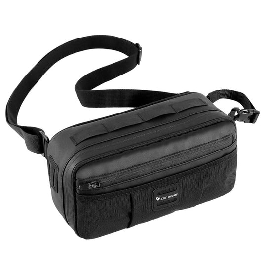 Frendorf | WEST BIKING 3L Fahrrad Vorderträger/Sattelhecktasche Reitdiagonalgurt Tasche (Schwarz)