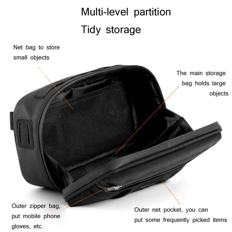 Frendorf | WEST BIKING 3L Fahrrad Vorderträger/Sattelhecktasche Reitdiagonalgurt Tasche (Schwarz)