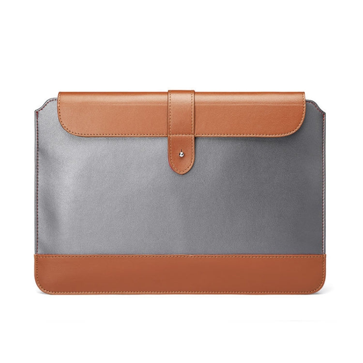 Frendorf | Horizontal Microfiber Farbabgleich Notizbuch Liner Tasche, Stil: Liner Tasche (Grau + Braun), Anwendbares Modell: 11 - 12 Zoll