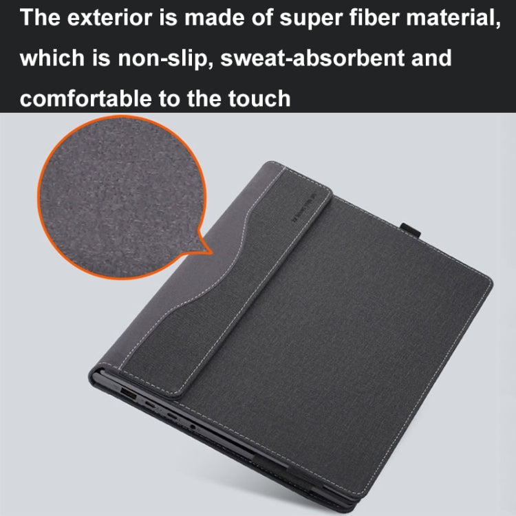 Frendorf | Für Samsung Galaxy Book Flex 2020 15,6 Zoll Leder Laptop Anti-Fall Schutzhülle mit Standfuß (Schwarz)