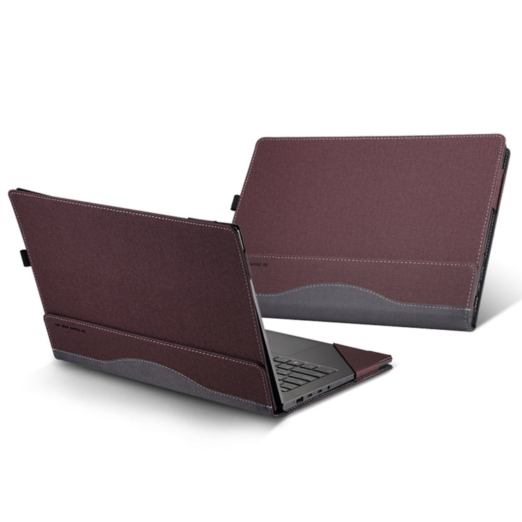 Frendorf | Für Samsung Galaxy Book 4 Pro 16 Zoll Leder Laptop Anti-Fall Schutzhülle (Weinrot)