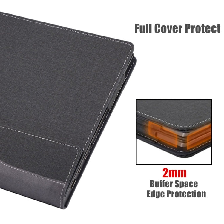 Frendorf | Für Samsung Galaxy Book 4 Pro 360 16 Zoll Leder Laptop Anti-Fall Schutzhülle (Schwarz)