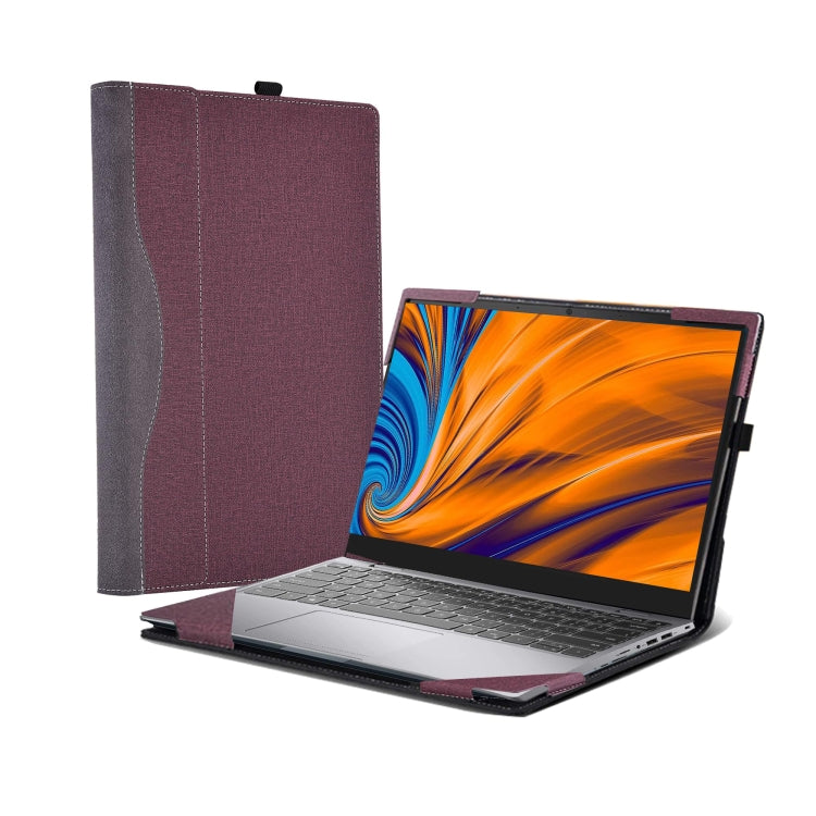Frendorf | Für Samsung Galaxy Book 4 Pro 16 Zoll Leder Laptop Anti-Fall Schutzhülle (Weinrot)