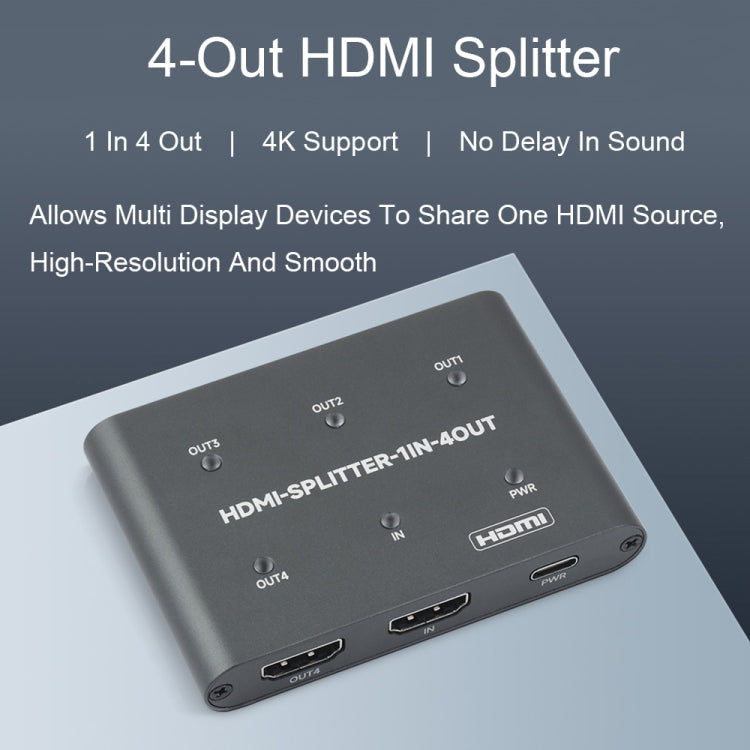 Frendorf | Waveshare 23738 4K HDMI Splitter, 1 In 4 Out, Eine HDMI-Quelle teilen