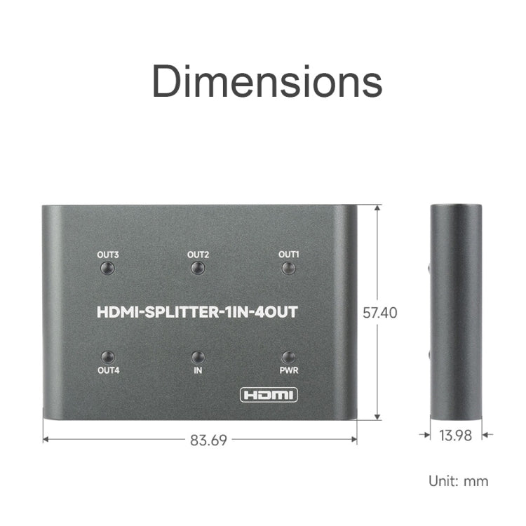 Frendorf | Waveshare 23738 4K HDMI Splitter, 1 In 4 Out, Eine HDMI-Quelle teilen