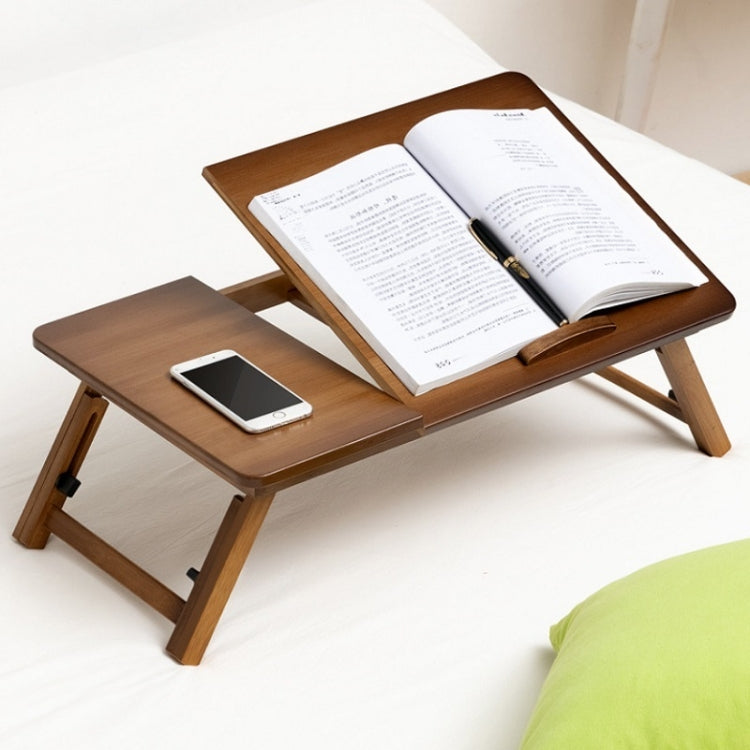 Frendorf | 741ZDDNZ Bett Benutzung Klappbare Höhenverstellbare Laptop Tisch Wohnheim Studium Tisch, Spezifikation: Klassische Teefarbe 64cm Dicke Bambus