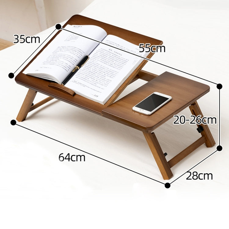 Frendorf | 741ZDDNZ Bett Benutzung Klappbare Höhenverstellbare Laptop Tisch Wohnheim Studium Tisch, Spezifikation: Klassische Teefarbe 64cm Dicke Bambus