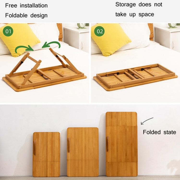 Frendorf | 741ZDDNZ Bett Benutzung Klappbare Höhenverstellbare Laptop Tisch Wohnheim Studium Tisch, Spezifikation: Klassische Teefarbe 64cm Dicke Bambus