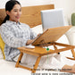 Frendorf | 741ZDDNZ Bett Benutzung Klappbare Höhenverstellbare Laptop Tisch Wohnheim Studium Tisch, Spezifikation: Klassische Teefarbe 64cm Dicke Bambus