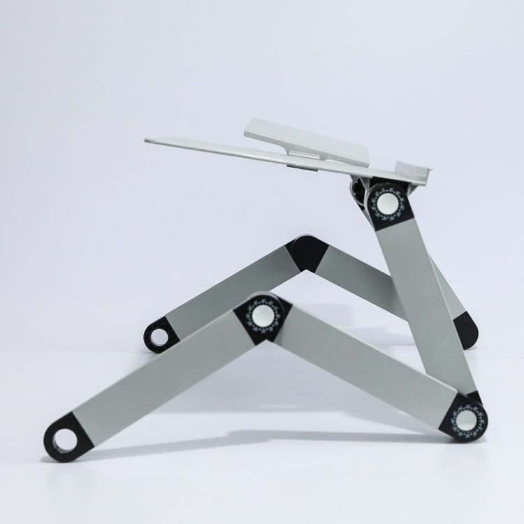 Frendorf | T8 Aluminiumlegierung Falt- & Hebelaptop Tisch Bürotisch Höhenverstellbare Halterung mit Lüfter & Mausboard (Silber)