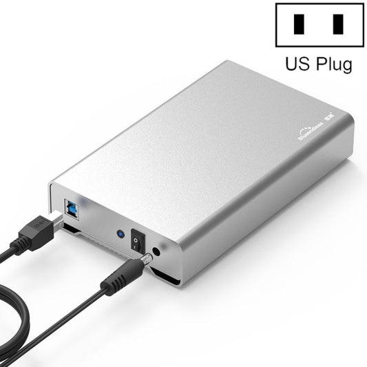 Frendorf | Blueendless U35Q 3.5 Zoll Vollmetall Mobile Festplattenbox Typ-C/USB3.0 SATA Serial Desktop-PC Externe Festplattenbox US-Stecker (USB 3.0)