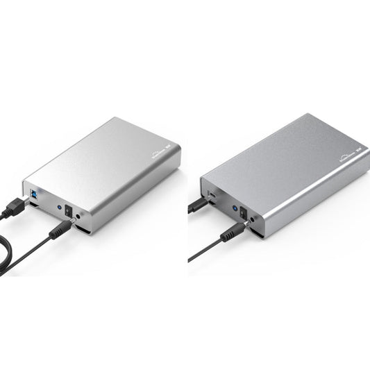 Frendorf | Blueendless U35Q 3,5 Zoll Vollmetall Mobile Festplattengehäuse Typ-C/Usb3.0 SATA Serielle Desktop-PC Externes Festplattengehäuse UK Stecker (TYPE-C)