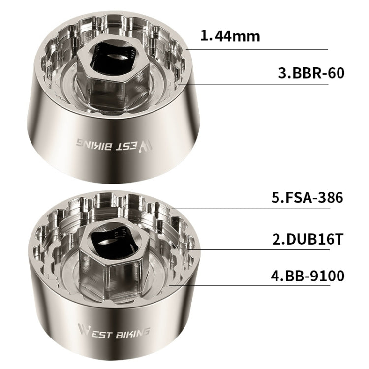 Frendorf | WEST BIKING YP0719253 5 in 1 44MM Fahrrad Innenlager Reparaturwerkzeug(Silber)