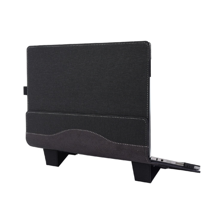 Frendorf | Für Samsung Galaxy Book Flex 2020 13,3 Zoll Leder Laptop Anti-Fall Schutzhülle mit Standfuß (Schwarz)