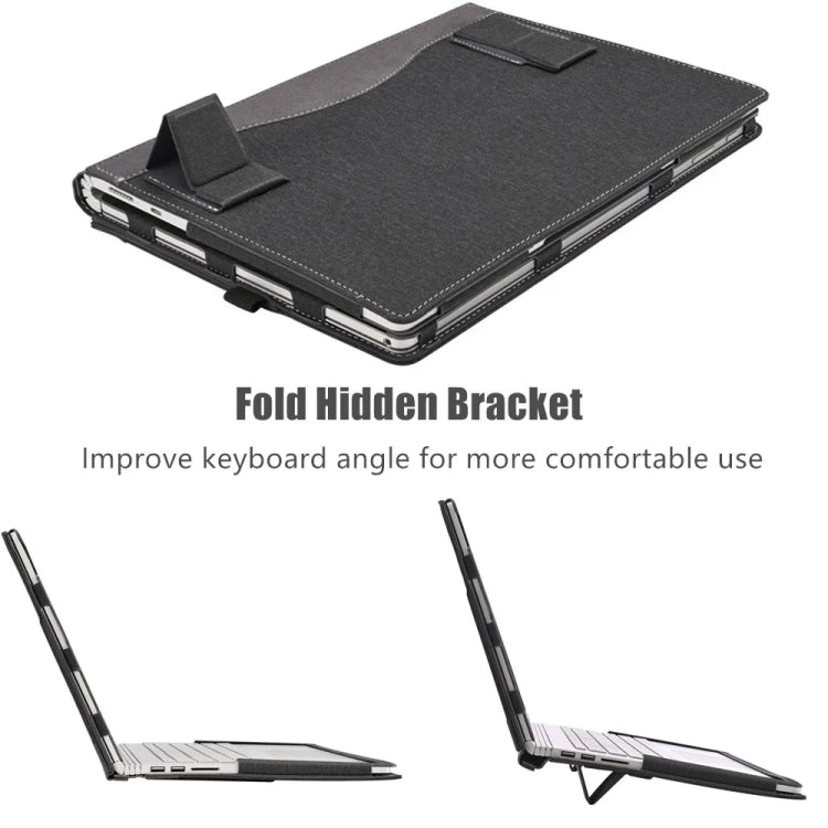 Frendorf | Für Samsung Galaxy Book Flex 2020 13,3 Zoll Leder Laptop Anti-Fall Schutzhülle mit Ständer (Dunkelblau)