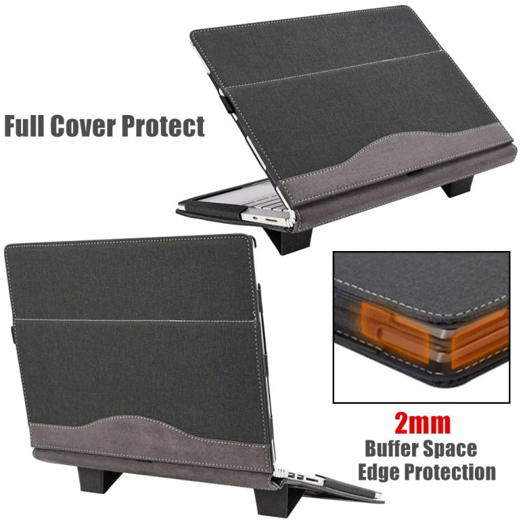 Frendorf | Für Samsung Galaxy Book Pro 360 13,3 Zoll Leder Laptop Anti-Fall Schutzhülle mit Stand (Dunkelblau)