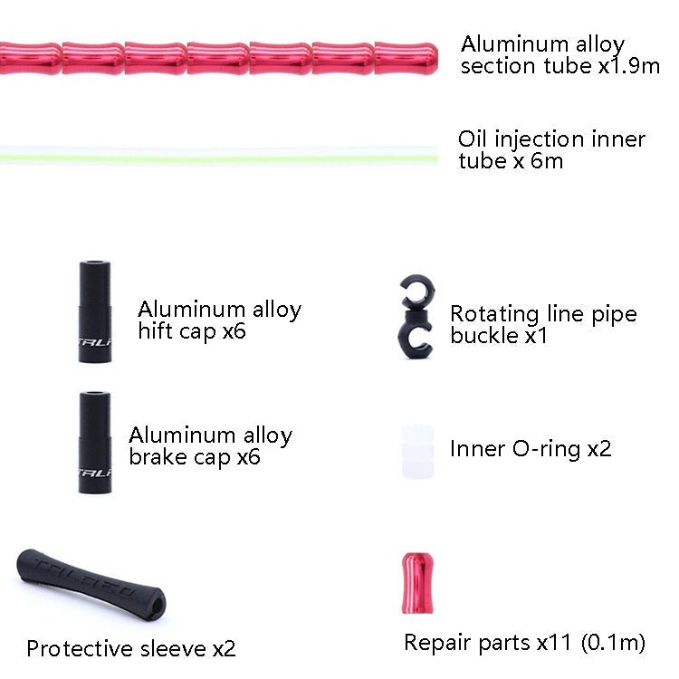 Frendorf | TRLREQ Mountain Road Bicycle Aluminiumlegierung Bremsäußeres Rohr Ölgefüllte Fischgrätleitung Rohr, Farbe: Schwarz