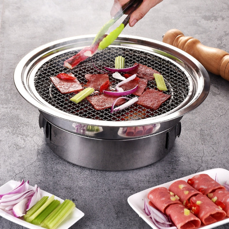 Frendorf | Haushalts-Edelstahl-Holzkohlegrillofen Outdoor Camping Tragbares Holzkohleofen-Set, Größe: 35cm (Ofenkörper + BBQ-Netz)