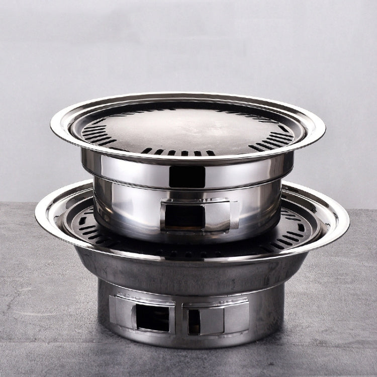 Frendorf | Haushalts-Edelstahl-Kohlegrillofen tragbarer Kohleofen für Camping, Größe: 35 cm (Komplettset ohne Grill)