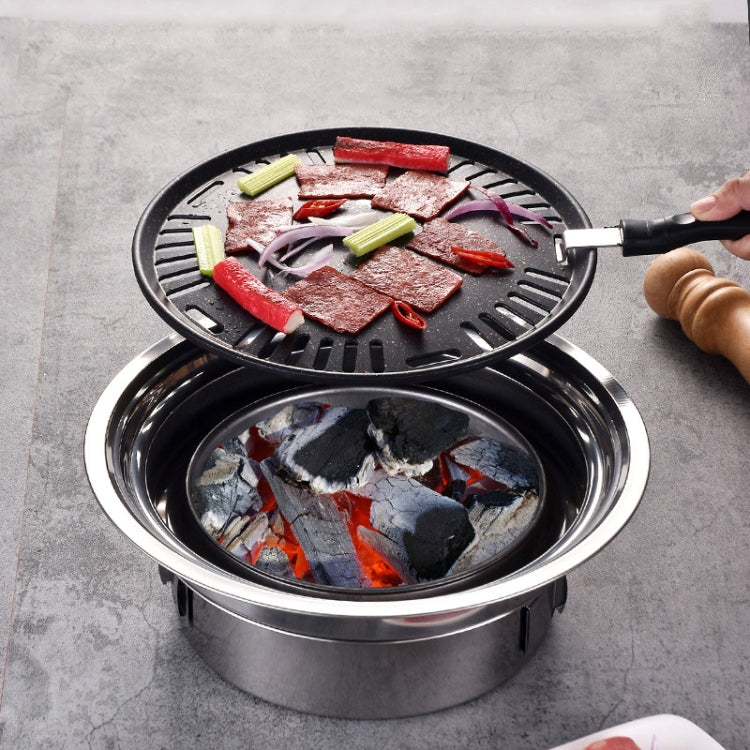 Frendorf | Haushalts-Edelstahl-Holzkohlegrillofen Outdoor Camping Tragbares Holzkohleofen-Set, Größe: 35cm (Ofenkörper + BBQ-Netz)