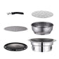 Frendorf | Haushalts-Edelstahl-Holzkohlegrill Ofen Outdoor Camping Tragbarer Holzkohleofen Set, Größe: 40cm (Komplettset ohne Grill)