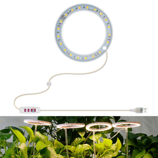 LED Pflanzenwachstumslampe Vollspektrale intelligente Zeitschaltuhr Innenfülllicht Ring Pflanzenlampe, Leistung: Ein Kopf(Sonnenschein)