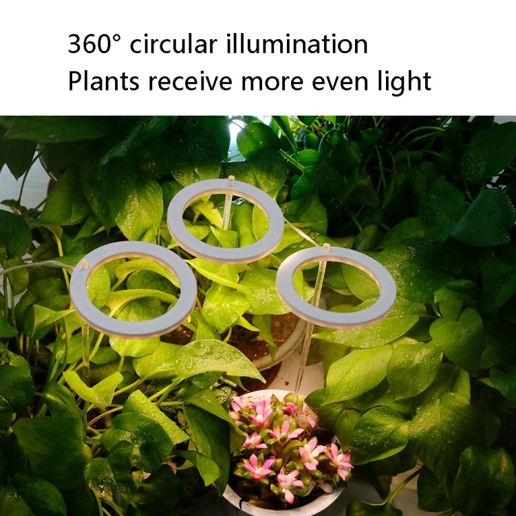 LED Pflanzenwachstumslicht Vollspektrum Intelligente Zeitschaltuhr Innenfülllichtring Pflanzenlampe, Leistung: Vier Kopf (Rosa Licht)