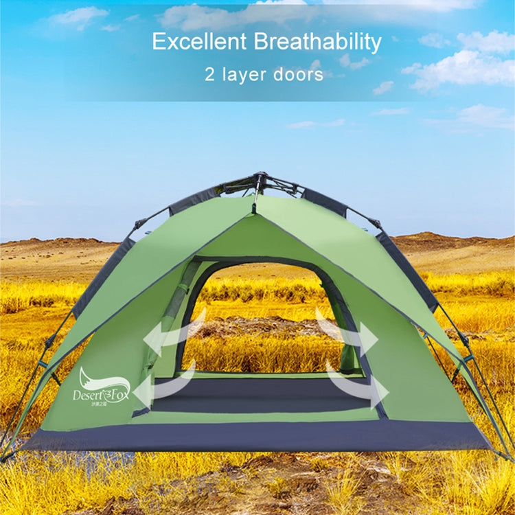 Frendorf | Desert&Fox Outdoor Reise Camp Zelt Strand Automatisch Einfach Aufzubauendes Zelt für 3-4 Personen (Fruchtgrün)