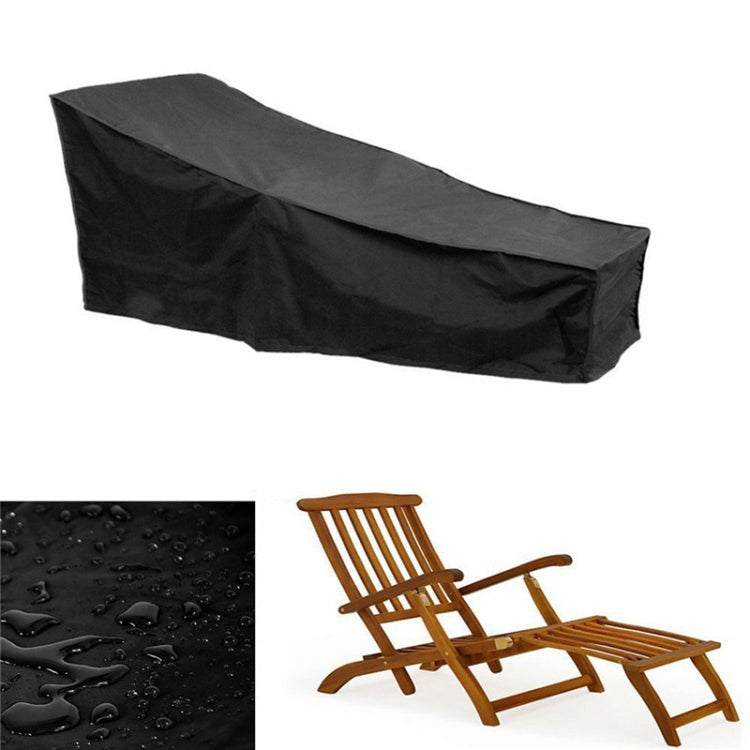 Frendorf | Outdoor Strandstuhl Staubdicht und Wasserdicht Abdeckung Schaukelstuhl Möbel Schutzen, Größe: 200x68x70cm (Schwarz+Silber)