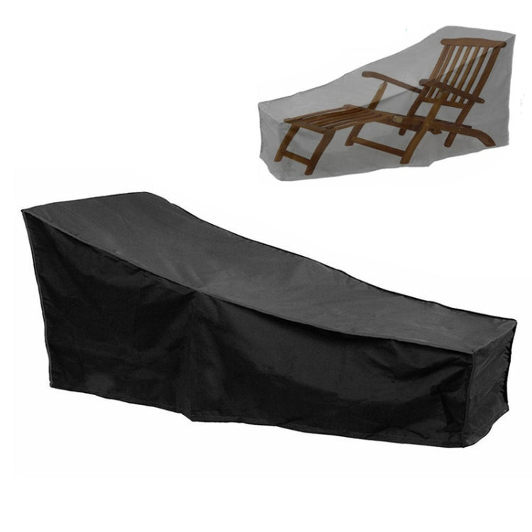 Frendorf | Outdoor Strandstuhl Staubdichte und Wasserdichte Abdeckung Schaukelstuhl Möbel Schutzhülle, Größe: 210x75x80cm (Schwarz+Silber)