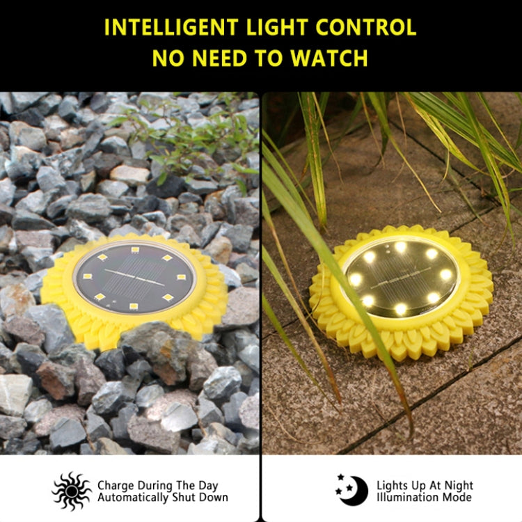 2 PCS 8 LEDs Solarblüten Eingelassene Lampe Wasserdicht Garten Rasen Licht, Spezifikation: Lila Lilie (Warmlicht)