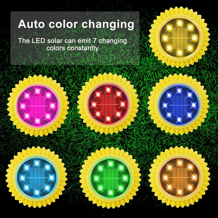 2 PCS 8 LEDs Solarblüten Eingelassene Lampe Wasserdicht Garten Rasen Licht, Spezifikation: Lila Lilie (Warmlicht)