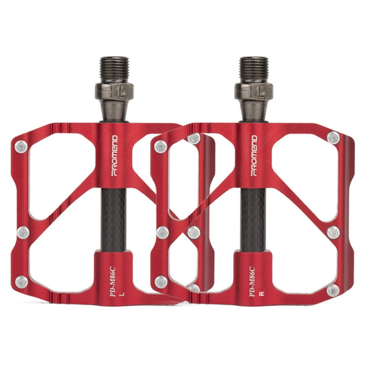Frendorf | PD-M86C  1 Paar PROMEND Fahrrad Rennrad Mountainbike 3 Palin Carbonfaser Lagerpedal (Rot)