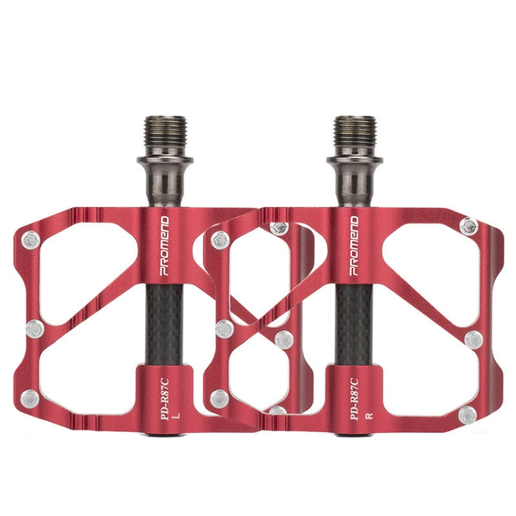 Frendorf | PD-R87C  1 Paar PROMEND Fahrrad Rennrad Mountainbike 3 Palin Carbonfaser Lagerpedal (Rot)