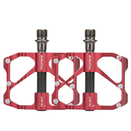 Frendorf | PD-R87C  1 Paar PROMEND Fahrrad Rennrad Mountainbike 3 Palin Carbonfaser Lagerpedal (Rot)