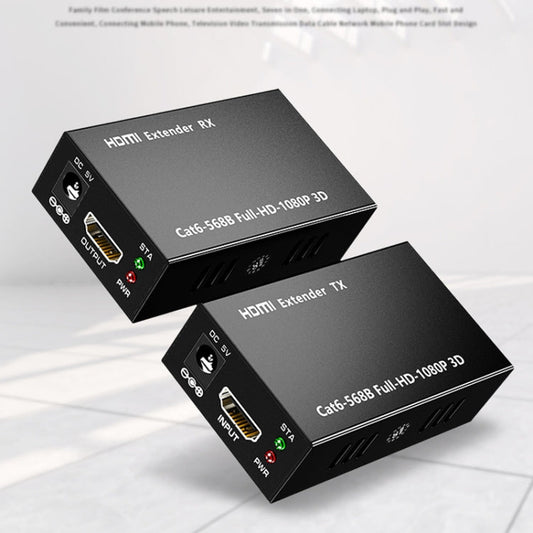 Frendorf | 1 Paar HW-YD60 HDMI Extender 1080P Signalverstärker, Effektive Entfernung: 60m, EU-Stecker (Schwarz)