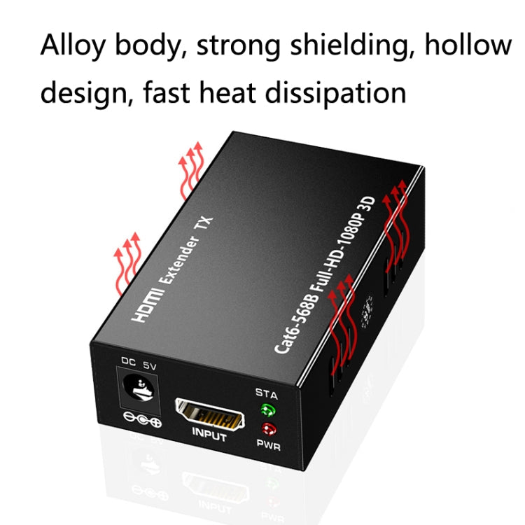 Frendorf | 1 Paar HW-YD60 HDMI Extender 1080P Signalverstärker, Effektive Entfernung: 60m, EU-Stecker (Schwarz)