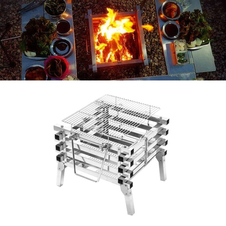 Frendorf | CF-723 All Edelstahl Camping Klapp Tragbarer Grill Holzkohlegrill Holzofen