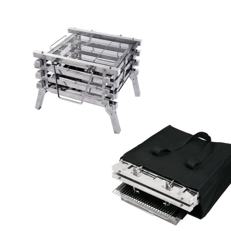 Frendorf | CF-723 All Edelstahl Camping Klapp Tragbarer Grill Holzkohlegrill Holzofen