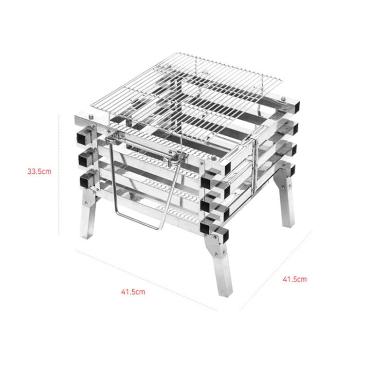 Frendorf | CF-723 All Edelstahl Camping Klapp Tragbarer Grill Holzkohlegrill Holzofen