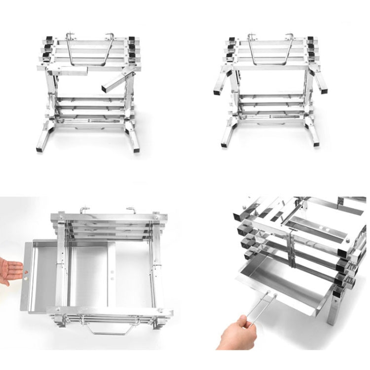 Frendorf | CF-723 All Edelstahl Camping Klapp Tragbarer Grill Holzkohlegrill Holzofen