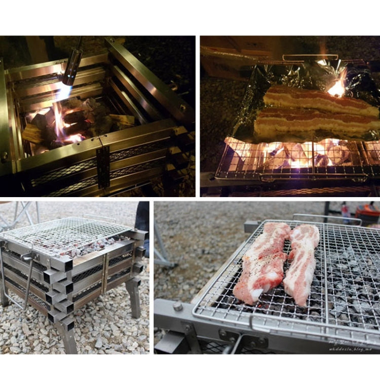 Frendorf | CF-723 All Edelstahl Camping Klapp Tragbarer Grill Holzkohlegrill Holzofen