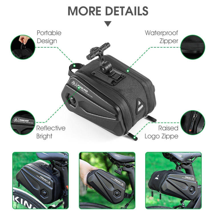 Frendorf | WEST BIKING Große Kapazität 2.6L Fahrrad Hecktasche Hartschalen Satteltasche Einstellbare Halterung Sitzpolster Hecktasche (Schwarz)