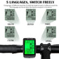 Frendorf | WEST BIKING 5 Sprachen Fahrrad Wasserdichte Rücklichter Multifunktionale Drahtlose Kilometerzähler Geschwindigkeitsmesser (Schwarz)