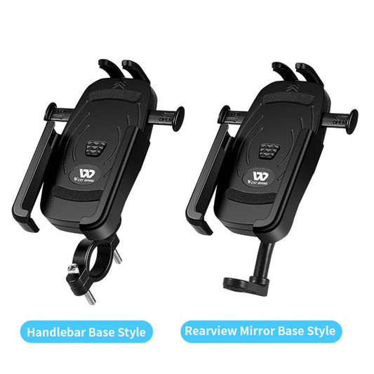 Frendorf | WEST BIKING Fahrrad Mobiltelefon Halter Aluminium 360 Rotierbar Elektrisches Fahrrad Scooter Motorrad Telefonständer, Stil: Rückspiegel Stil